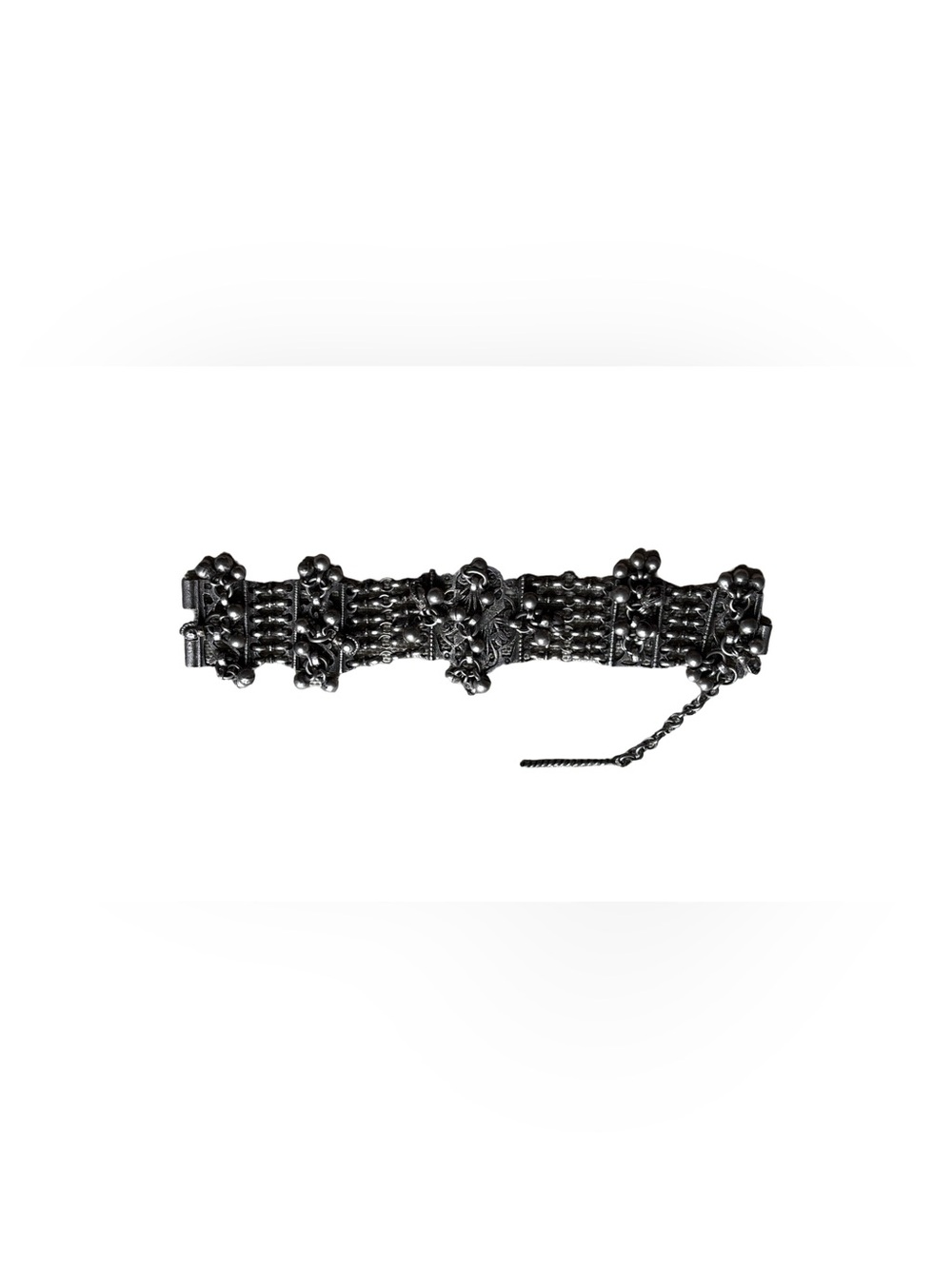 Antique Style Sterling Silver Bracelet - Traditional Rattle Bell Design